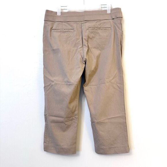 Laura Scott Straight-Leg Mid-Rise Capri Casual Pants Tan Medium - Picture 2 of 3